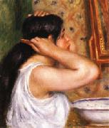 Auguste renoir The Toilette Woman Combing Her Hair oil painting on canvas